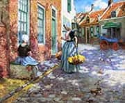 Dutch Flower Girls By George Hitchcock