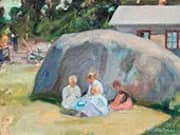 Children Playing in The Yard By Pekka Halonen