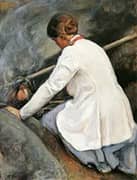 Maija Halonen Boiling Coffee on The Fire 1905 By Pekka Halonen