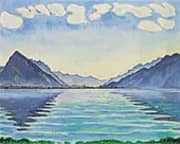 Lake Thun with Symmetric Reflection 1905 By Ferdinand Hodler