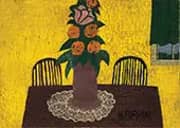 Floral Still Life c1944 By Horace Pippin
