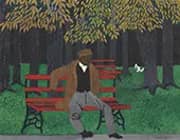 Man on a Bench, The Park Bench 1946 By Horace Pippin