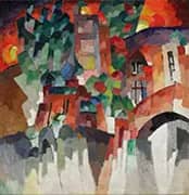 Landscape with Gates Kislovodsk 1913 By Aristarkh Vasilyevich Lentulov