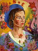 Portrait of an Unknown Woman in a Blue Dress 1916 By Aristarkh Vasilyevich Lentulov