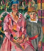 Portrait of Artist's Wife and Daughter 1915 By Aristarkh Vasilyevich Lentulov