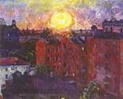 The Sun above The Roofs Sunset By Aristarkh Vasilyevich Lentulov