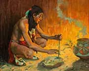 Drilling for Turquoise By E. Irving Couse