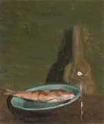 Still Life with Fish, Plate and Bottle c1919 By Clarice Beckett