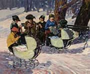 Knitting for Soldiers in an Upper Manhattan Park By George Luks