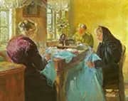 Three Old Women Sewing a Blue Dress for a Fancy Dress Ball 1920 By Anna Ancher