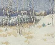 Stand of Birch Trees in Winter By John Leslie Breck