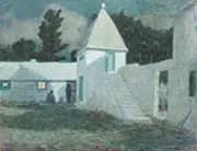 Springfield Courtyard by Moonlight By Clark Voorhees