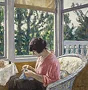 Young Woman Sewing 1913 By Albert Andre