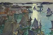 Anchored Boats 1919 By Jonas Lie