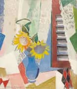 Sunflowers with Shutter By Oskar Moll