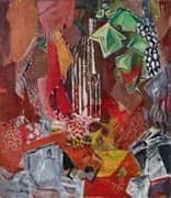 Waterfall with Red Rocks By Oskar Moll