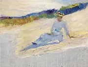 Sunlight Girl on Beach Aavalon By Robert Henri