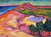 Coast Scene with Red Hill By Alexej von Jawlensky
