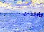 Fishing Boats Setting Sail By Theo van Rysselberghe