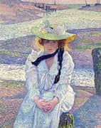 Young Woman on The Sand Shore 1901 By Theo van Rysselberghe