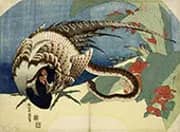 Pheasant and Snake By Katsushika Hokusai