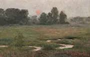 An August Sunset Prairie Dell By John Ottis Adams