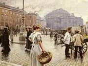 A View of Kongens Nytorv Copenhagen By Paul Gustav Fischer