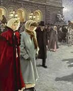 Outside Det Kongelige Teater The Royal Theatre in Copenhagen 1909 By Paul Gustav Fischer