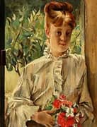Girl with Flowers By Alfred Stevens