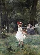 Little Girl with Ducks By Alfred Stevens