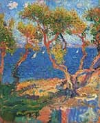 Olive Trees by The Sea By Henri Jean Guillaume Martin