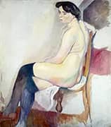 Nude with Black Stockings By Jules Pascin