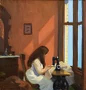 Girl at Sewing Machine 1921 By Edward Hopper