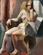 Seated Female Nude By Mainie Jellett