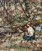 Feeding The Ducks By Edward Atkinson Hornel