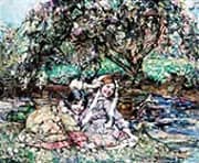 Girls Under The Blossom Tree By Edward Atkinson Hornel