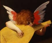 Cherub Playing a Lute By Giovanni Battista Rosso Fiorentino