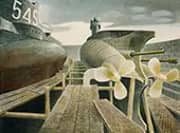 Submarines in Dry Dock 1940 By Eric Ravilious