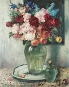 Bouquet of Flowers Vase of Flowers By Fernand Toussaint