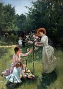 The Rose Garden 1888 By Albert Aublet