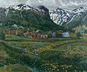 June Night and old Joelster Yard 1910 By Nikolai Astrup