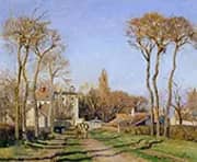 Entrance of a Village By Camille Pissarro