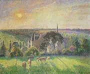 The Church and Farm of Eragny By Camille Pissarro