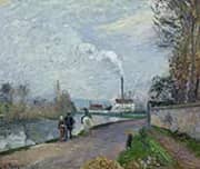 The Oise Near Pontoise in Grey Weather 1876 By Camille Pissarro