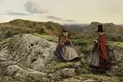 Welsh Landscape with Two Women Knitting By William Dyce