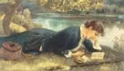 Reading by the River By Edward Robert Hughes