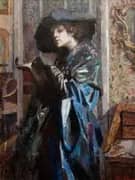 Dama col Cappello 1928 By Giuseppe Amisani