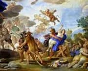 Rape of Proserpina detail of Cycle of Frescoes in Hall of Mirrors By Luca Giordano
