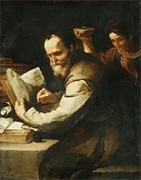Xanthippe Pouring Water onto Socrates Neck By Luca Giordano