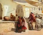 A Street Market Scene India By Edwin Lord Weeks